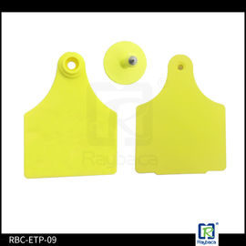 Yellow Big Size Cattle Ear Tags Customized Printing For Livestock Management