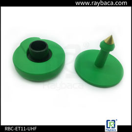 Green Color Hog Ear Tags / 30mm Diameter LF Livestock Tracking Tags ISO11784/5
