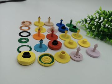 Round Shape UHF Ear Tags Yellow Color Small Size Two Side Easy Readability