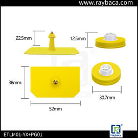 LF Cattle Identification Tags Yellow Color Waterproof Structure Design