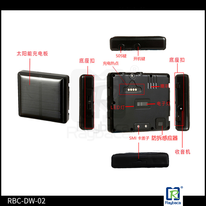 Mini Solar Animal Gps Tracker , Real Time Animal Tracking Device For Cattle Horse Camel