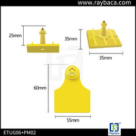 Rfid UHF Cattle Ear Tags / Cattle Management Tags Square Shape ISO18000-6C